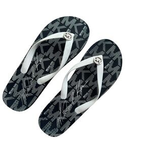 Micheal Kors Stylish Black and White Flip Flops
